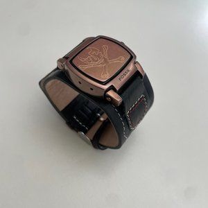 Fossil Flip Watch with Leather Band